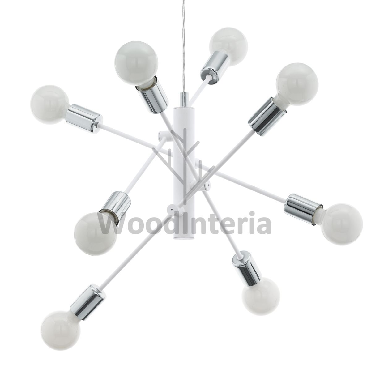 фото подвесной светильник white abstraction 8 в скандинавском интерьере лофт эко | WoodInteria