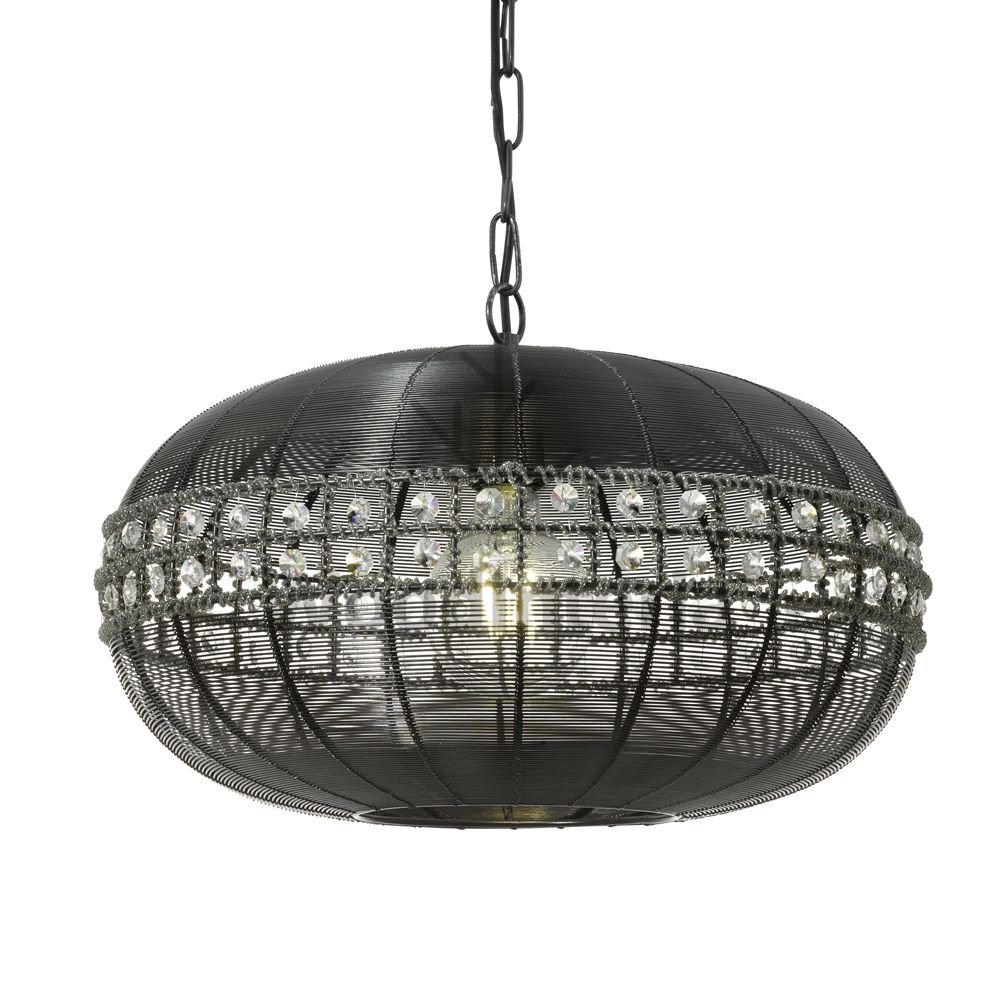 фото подвесной светильник mesh & crystal в скандинавском интерьере лофт эко | WoodInteria