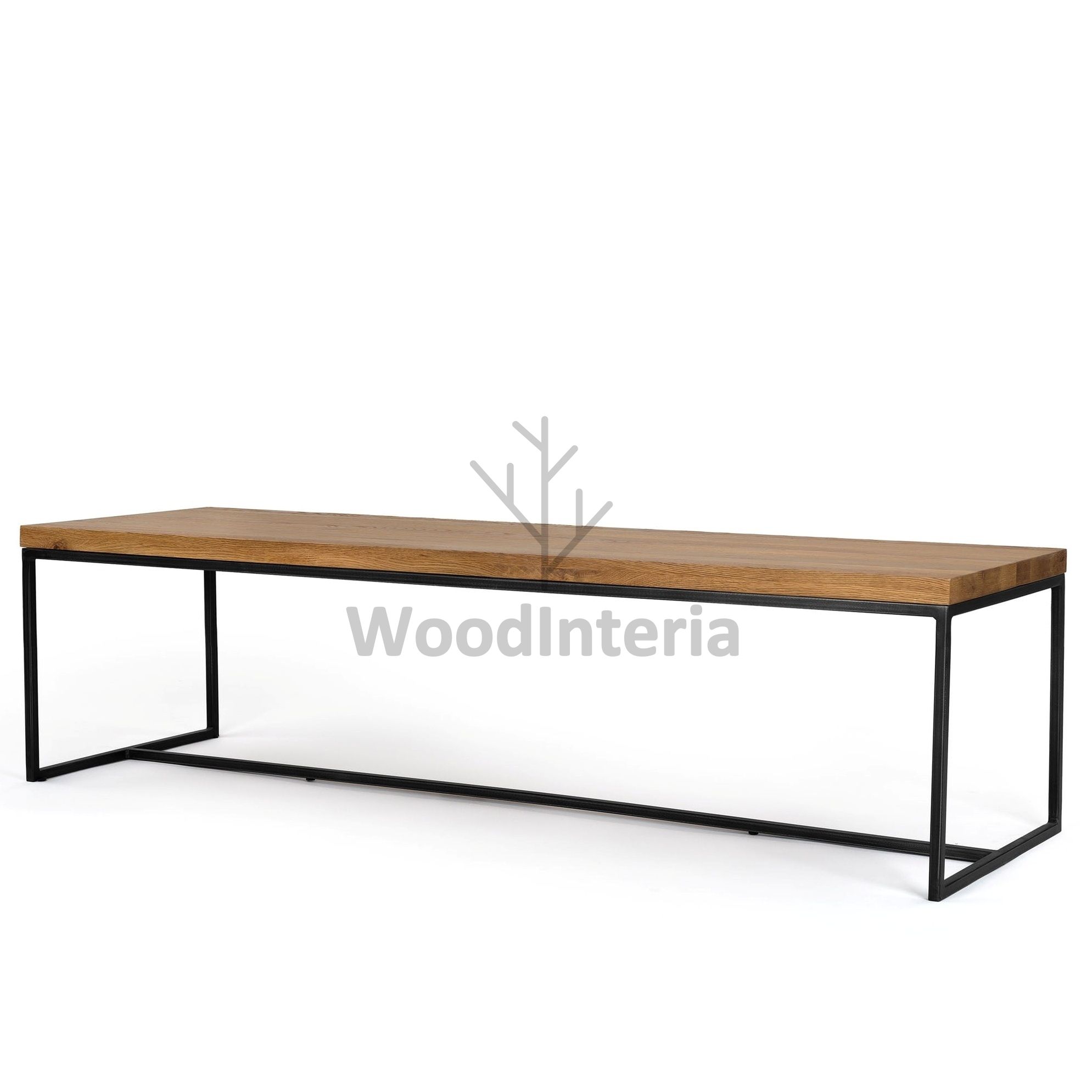 фото журнальный столик loft industrial oak qubris long в интерьере лофт эко | WoodInteria