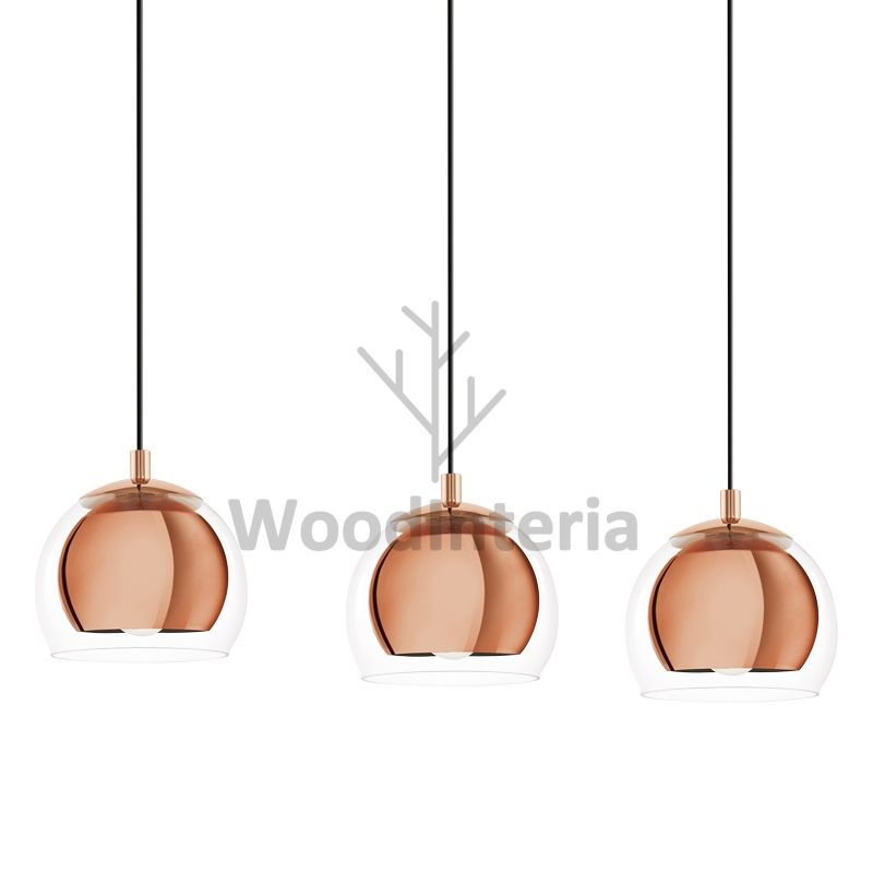 фото подвесной светильник secret copper trio в скандинавском интерьере лофт эко | WoodInteria