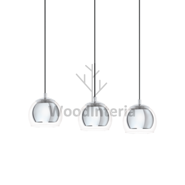 фото подвесной светильник secret silver trio в скандинавском интерьере лофт эко | WoodInteria