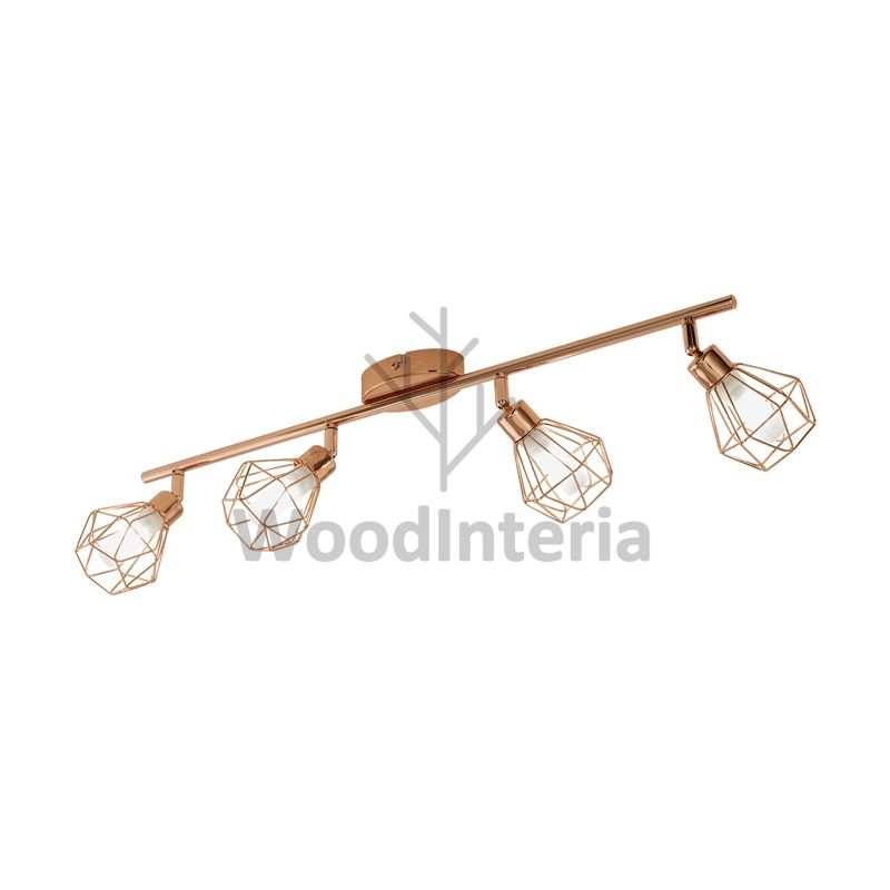 фото потолочный светильник copper geometry 4 в скандинавском интерьере лофт эко | WoodInteria