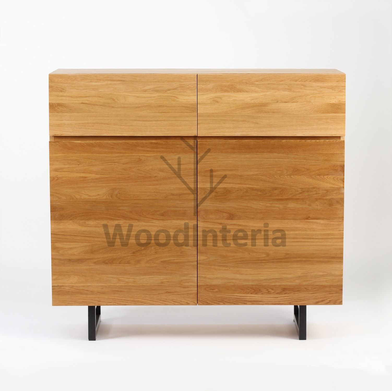 фото комод с двумя ящиками и дверцами oak natur 2+2 в интерьере лофт эко | WoodInteria