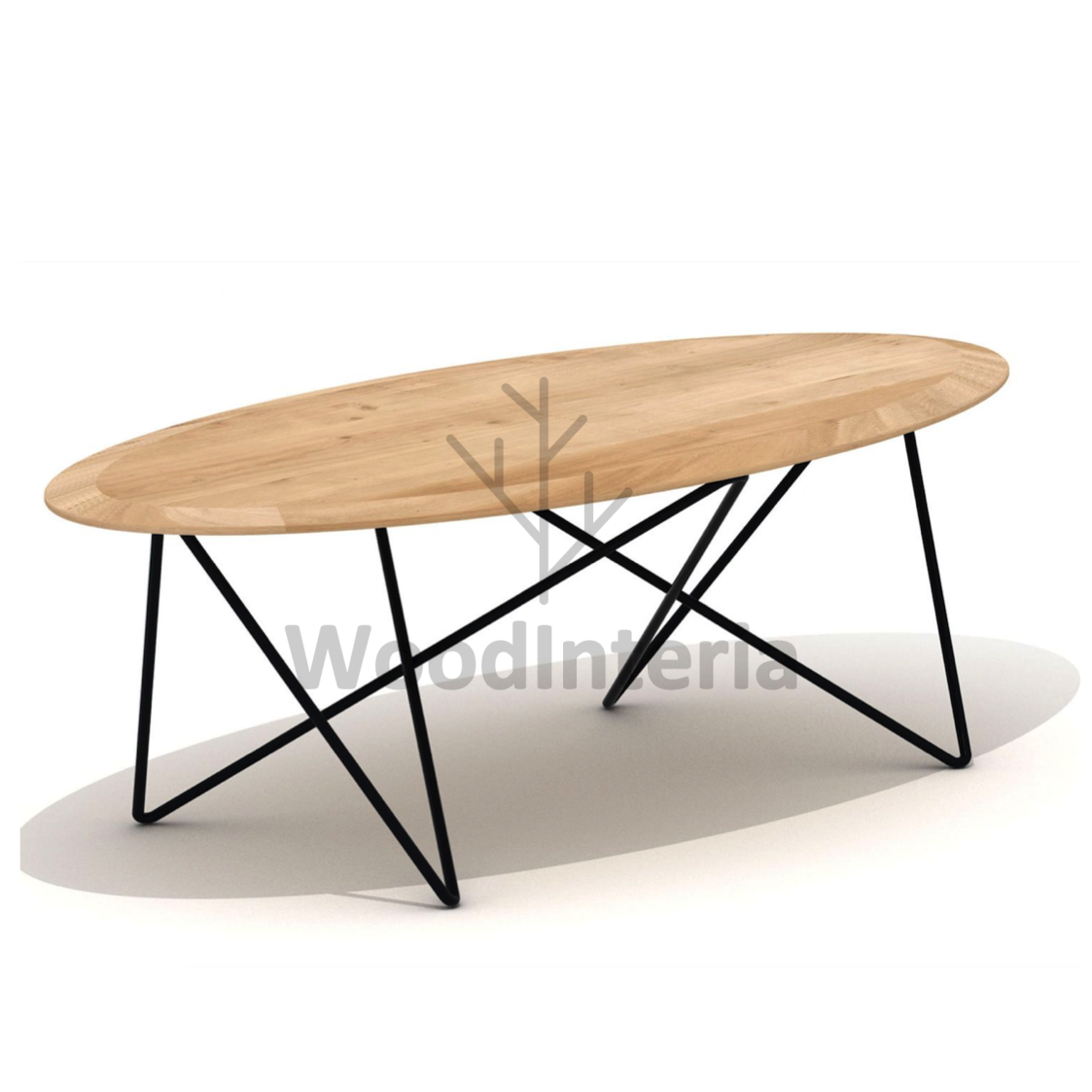 фото журнальный столик oak rod oval в интерьере лофт эко | WoodInteria