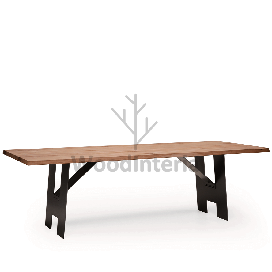 фото обеденный стол h-plate в интерьере лофт эко | WoodInteria