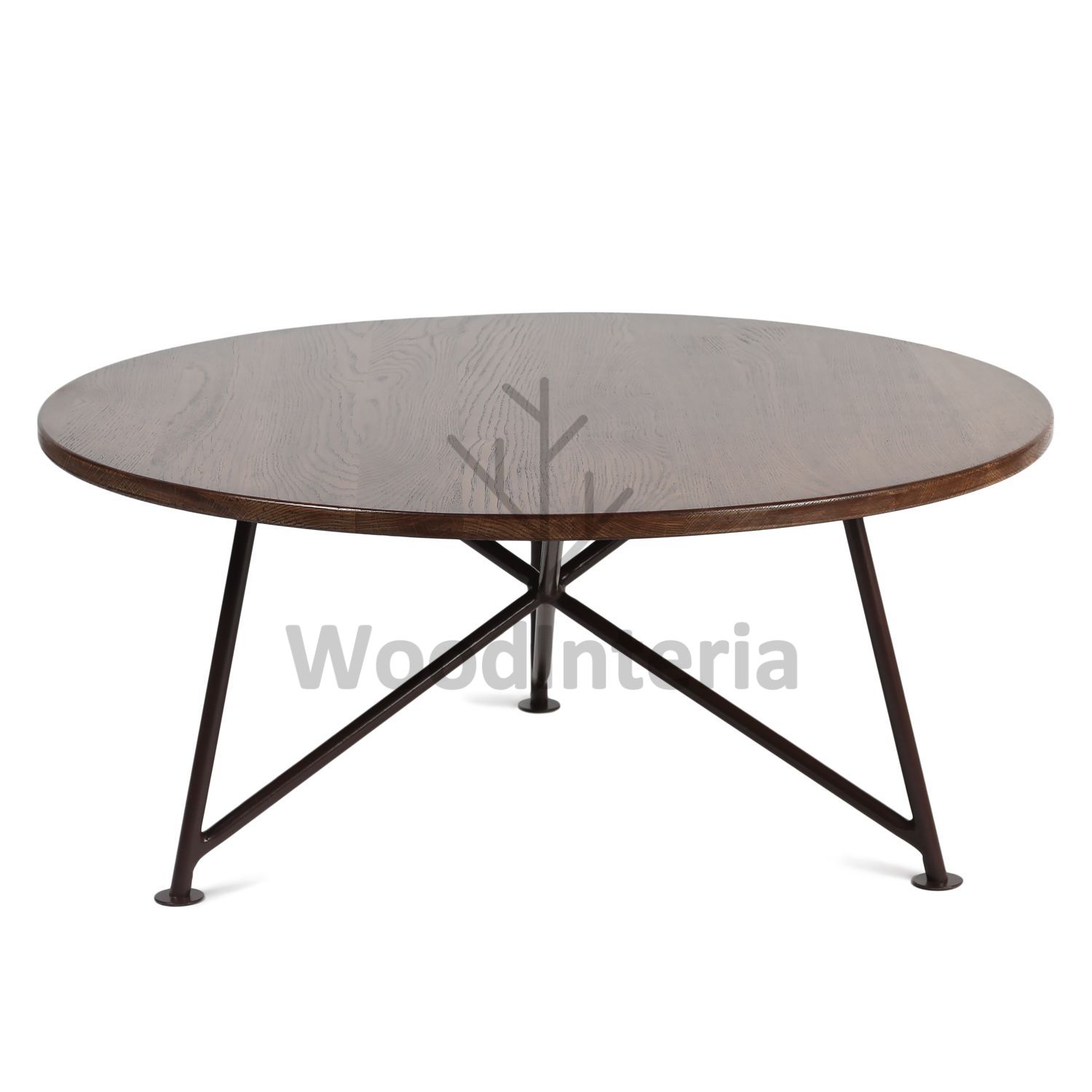 фото кофейный стол oak rod round в интерьере лофт эко | WoodInteria