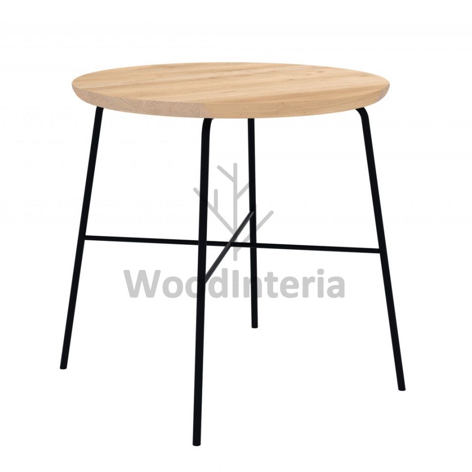 фото приставной столик oak rod round в интерьере лофт эко | WoodInteria