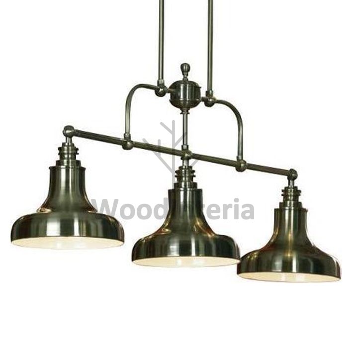 фото подвесной светильник industrial brass pendant line trio в скандинавском интерьере лофт эко | WoodInteria