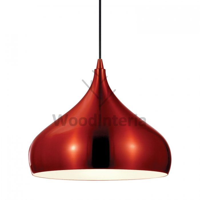 фото подвесной светильник smooth dome point red в скандинавском интерьере лофт эко | WoodInteria