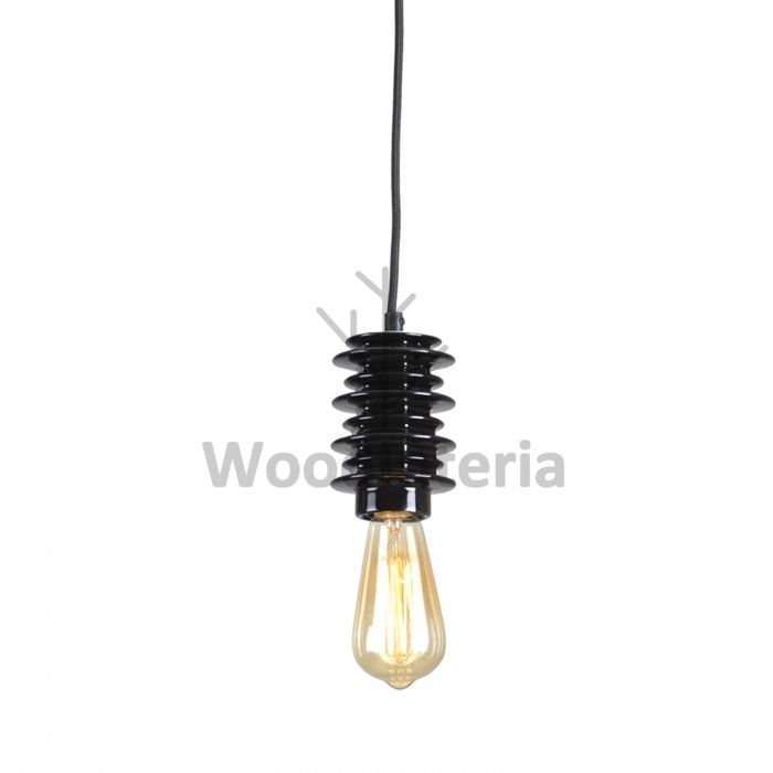 фото подвесной светильник ceramic pulse black в скандинавском интерьере лофт эко | WoodInteria