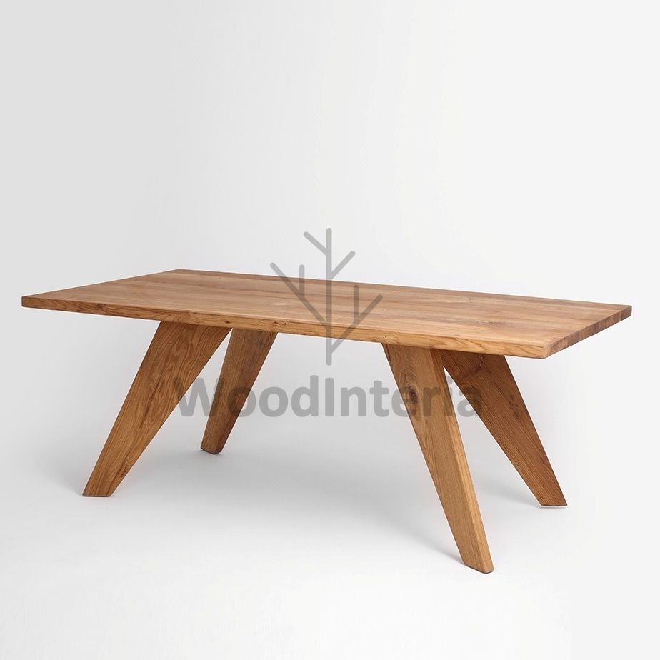 фото обеденный стол oak nature oblique в интерьере лофт эко | WoodInteria