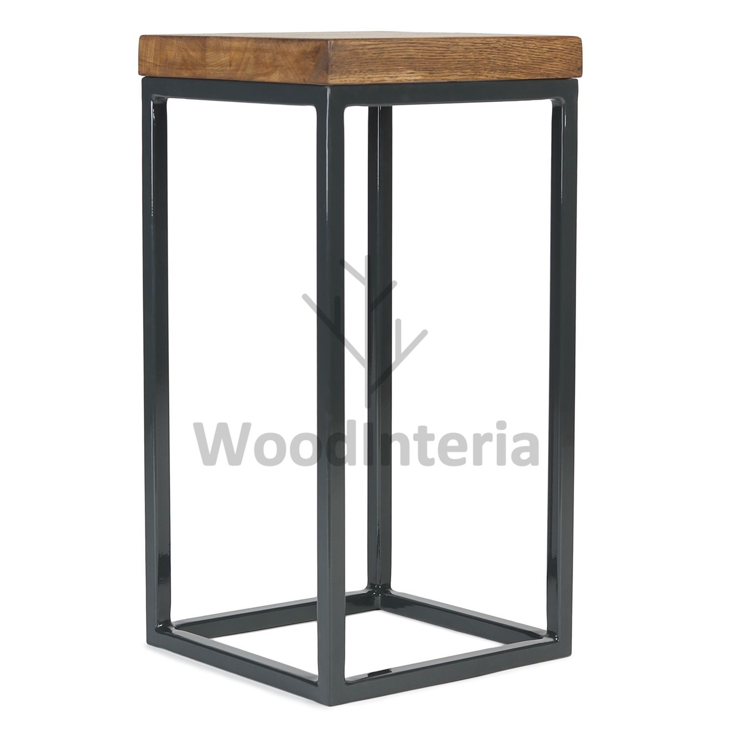 фото кофейный столик loft industrial oak qubris tall в интерьере лофт эко | WoodInteria