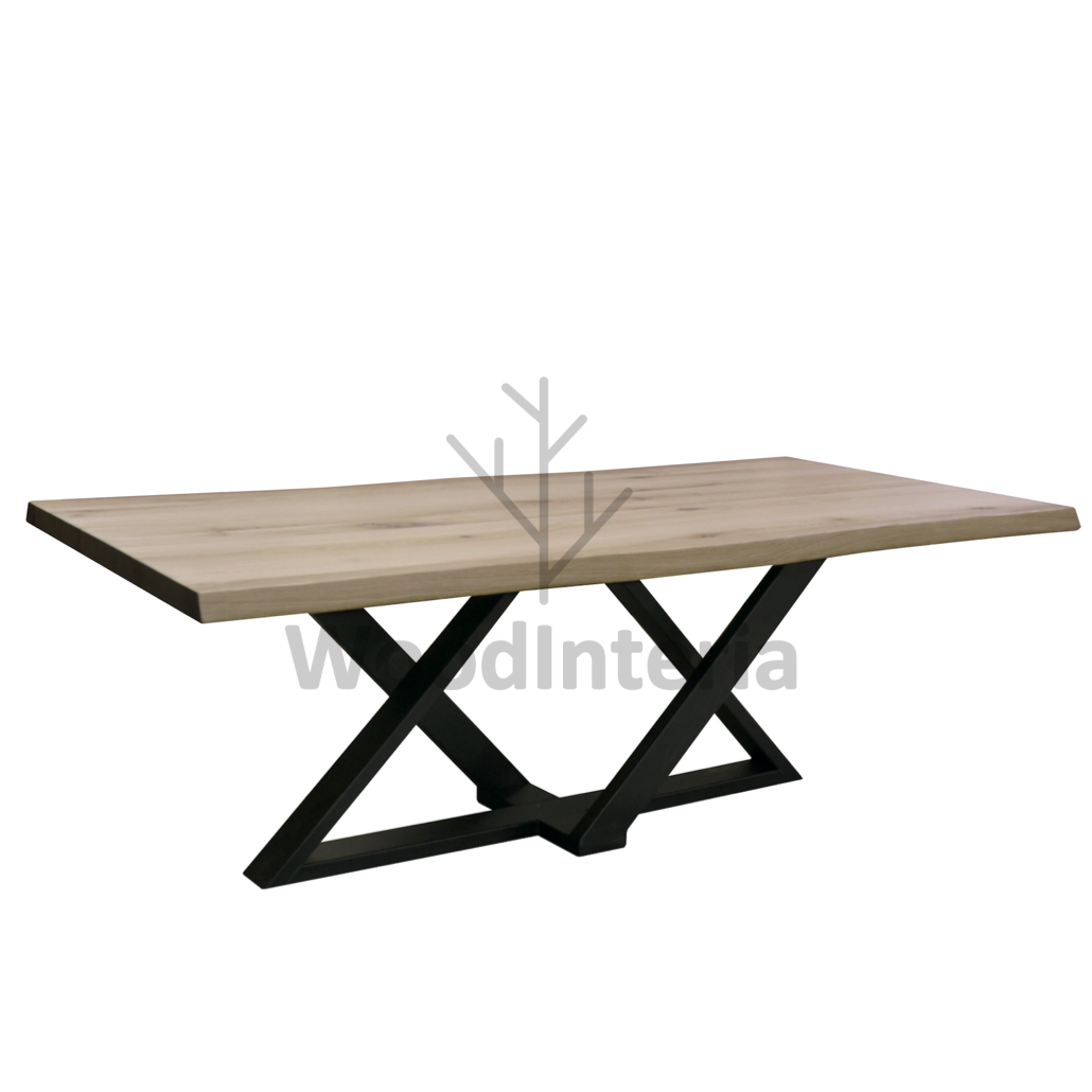 фото обеденный стол double top oblique dinning в интерьере лофт эко | WoodInteria