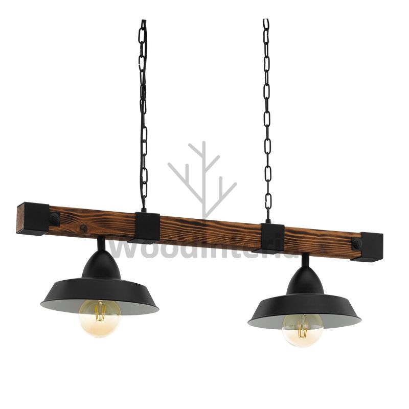 фото подвесной светильник log duet в скандинавском интерьере лофт эко | WoodInteria