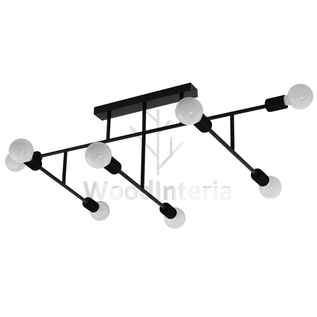 фото потолочный светильник tilde rotation black 8 в скандинавском интерьере лофт эко | WoodInteria