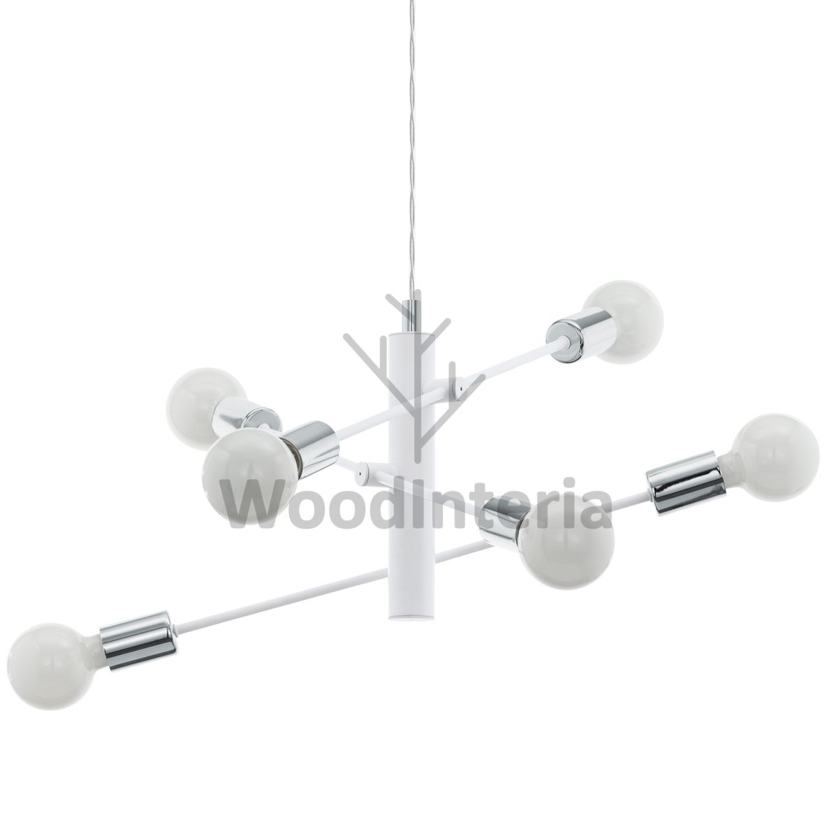 фото подвесной светильник white abstraction 6 в скандинавском интерьере лофт эко | WoodInteria