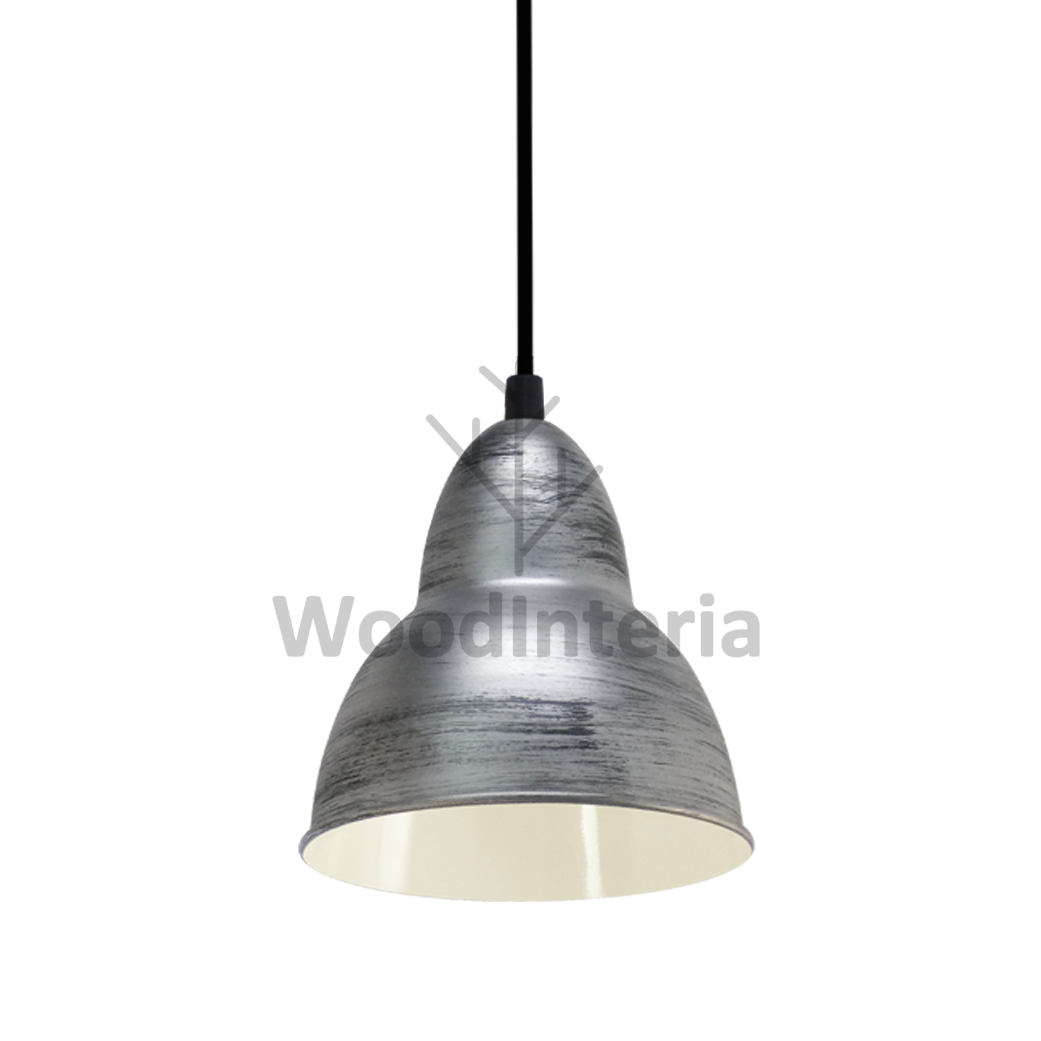 фото подвесной светильник vintage silver bell в скандинавском интерьере лофт эко | WoodInteria