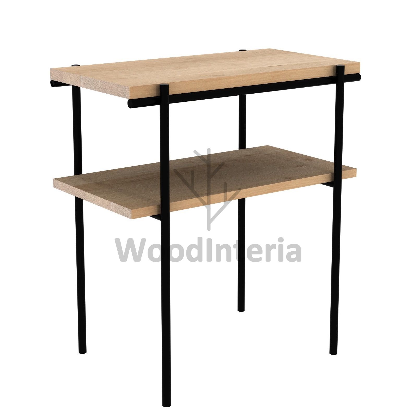 фото приставной столик oak rod double в интерьере лофт эко | WoodInteria
