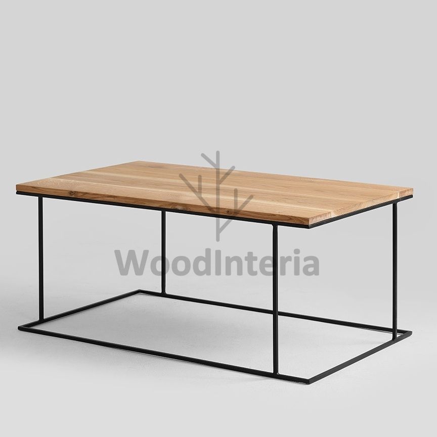 фото журнальный столик oak tetragon 100 в интерьере лофт эко | WoodInteria