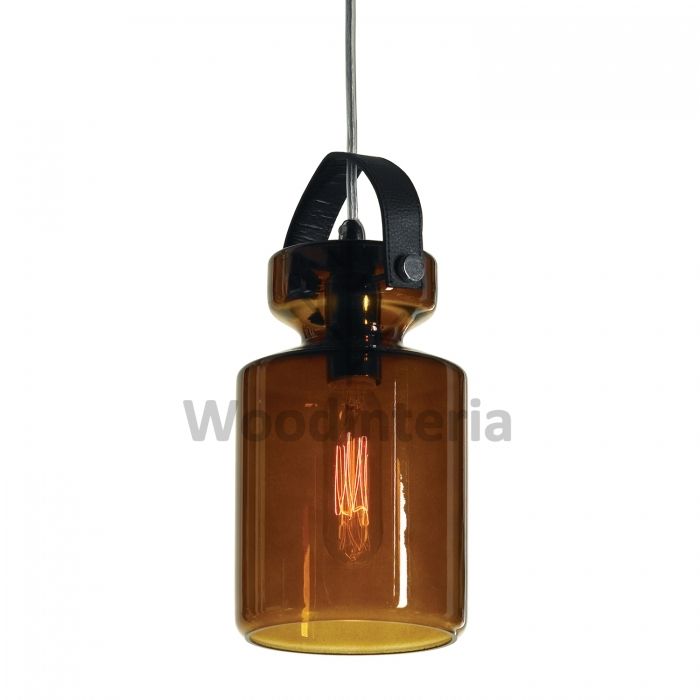 подвесной светильник glass jar сognac в стиле лофт индастриал WoodInteria