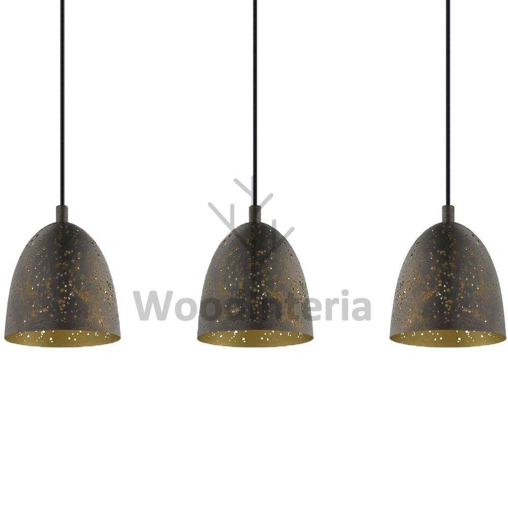 фото подвесной светильник corrosion metal trio в скандинавском интерьере лофт эко | WoodInteria