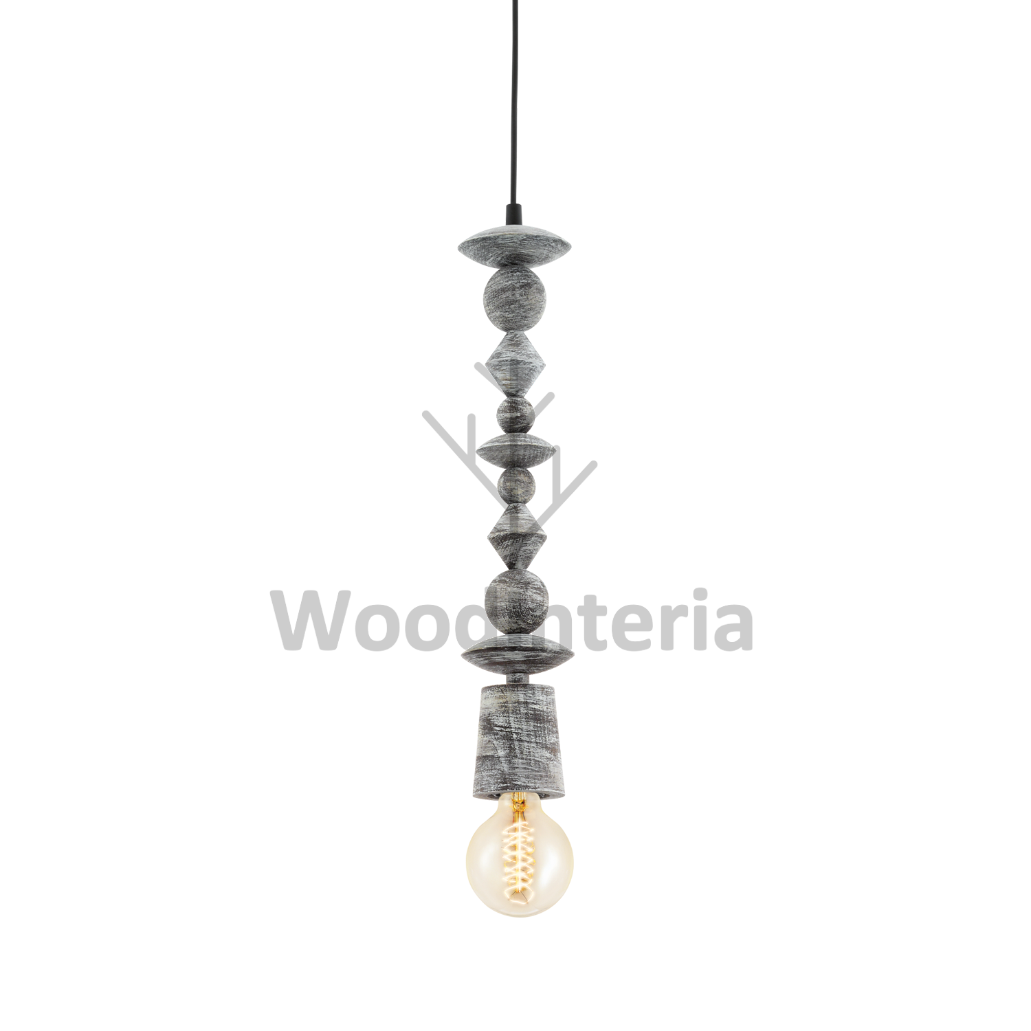 фото подвесной светильник beads pyramid black в скандинавском интерьере лофт эко | WoodInteria