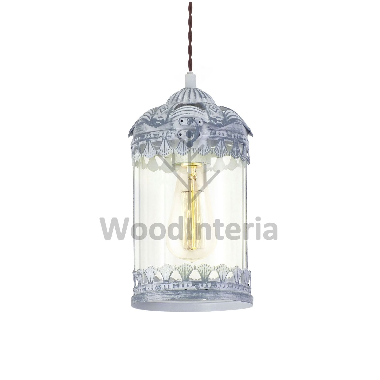 фото подвесной светильник vintage thread gray-blue в скандинавском интерьере лофт эко | WoodInteria