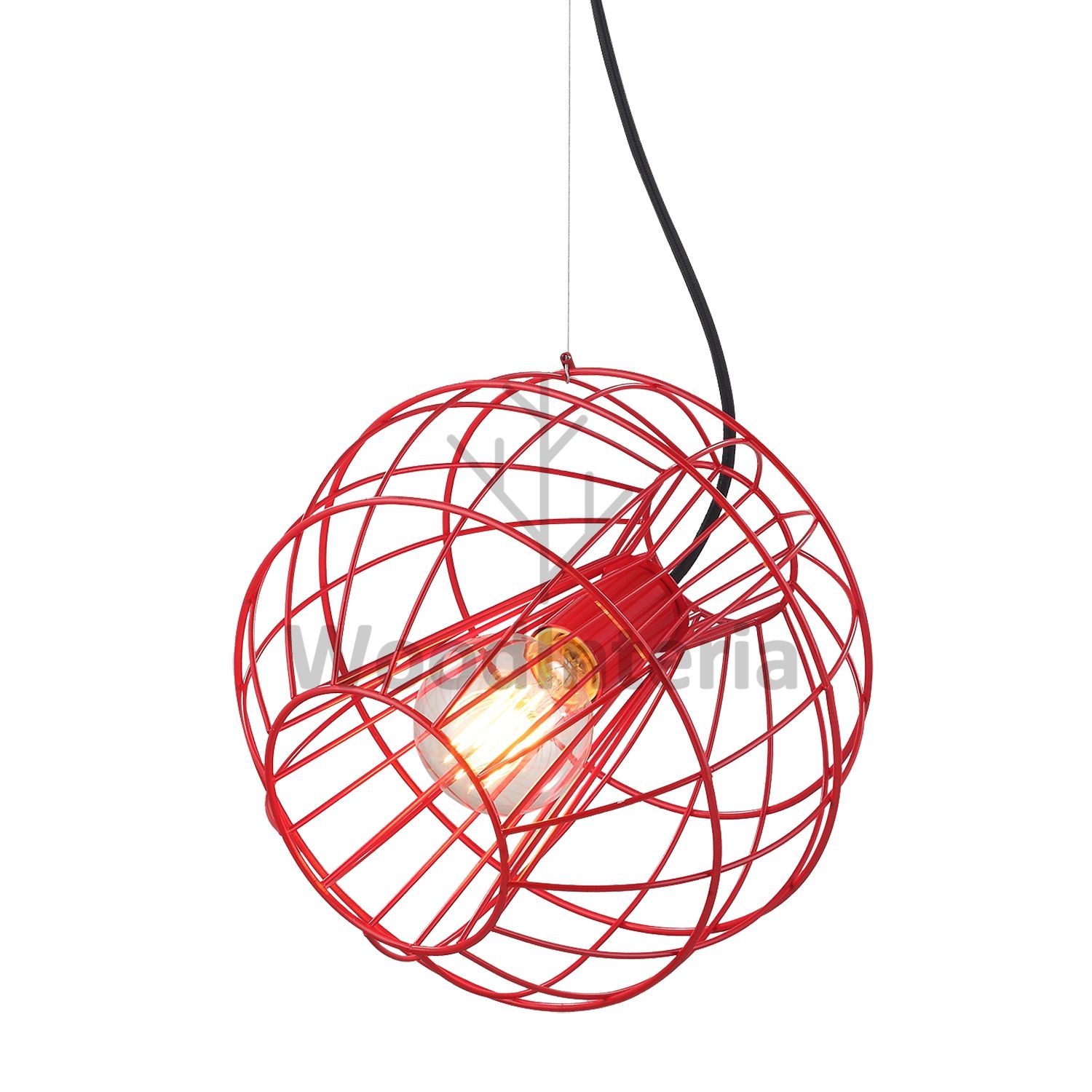 фото подвесной светильник futuristic spheres red в скандинавском интерьере лофт эко | WoodInteria