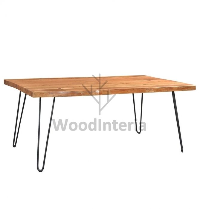 фото обеденный стол hairpin slab dinning table в стиле live edge | WoodInteria