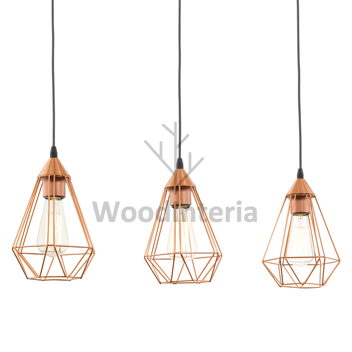 фото подвесной светильник triangles сopper line в скандинавском интерьере лофт эко | WoodInteria