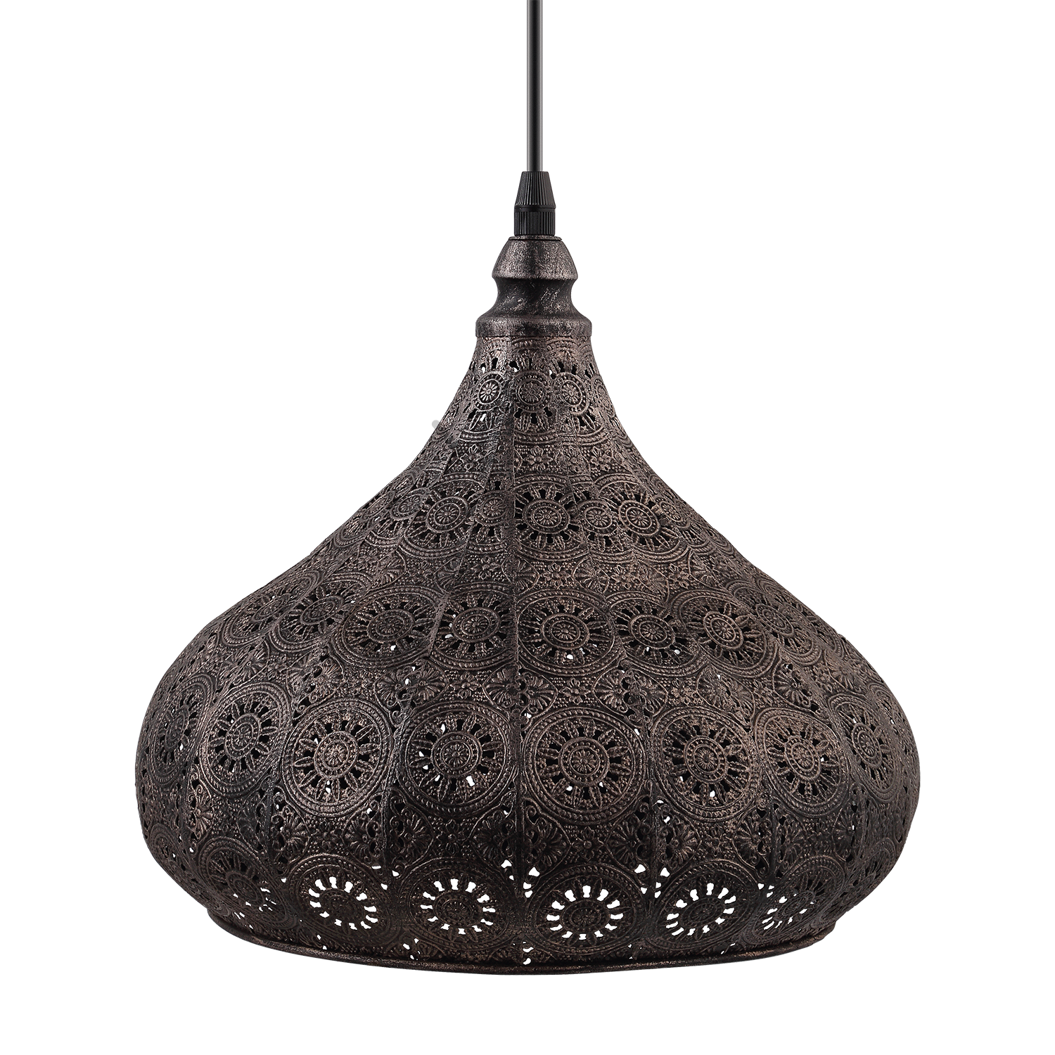 фото подвесной светильник oriental pattern old black в скандинавском интерьере лофт эко | WoodInteria