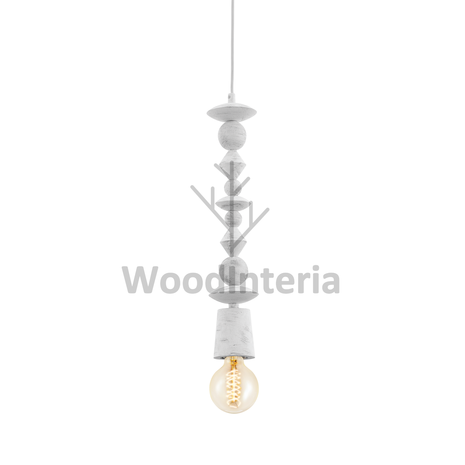 фото подвесной светильник beads pyramid white в скандинавском интерьере лофт эко | WoodInteria