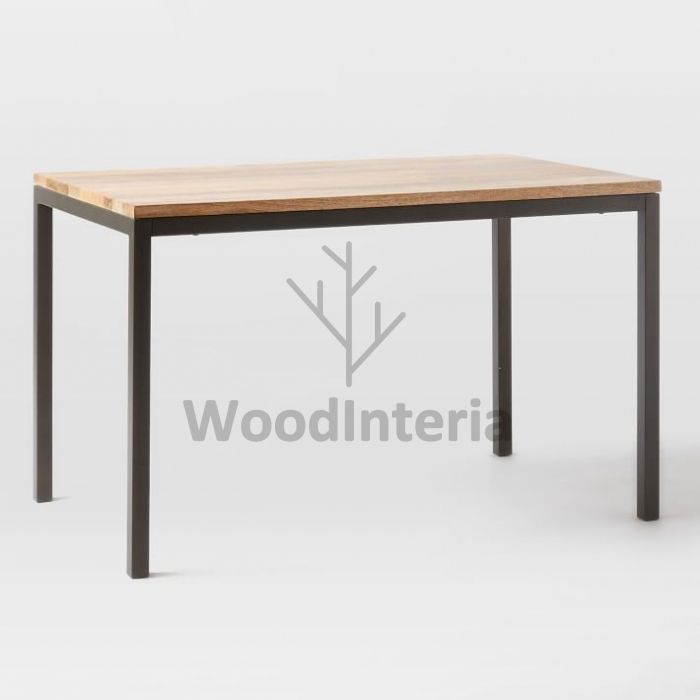 стол metal frame wood dining table 120 в стиле лофт индастриал WoodInteria
