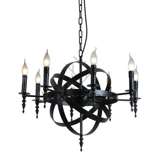 подвесной светильник gothic сandles black в стиле лофт индастриал WoodInteria