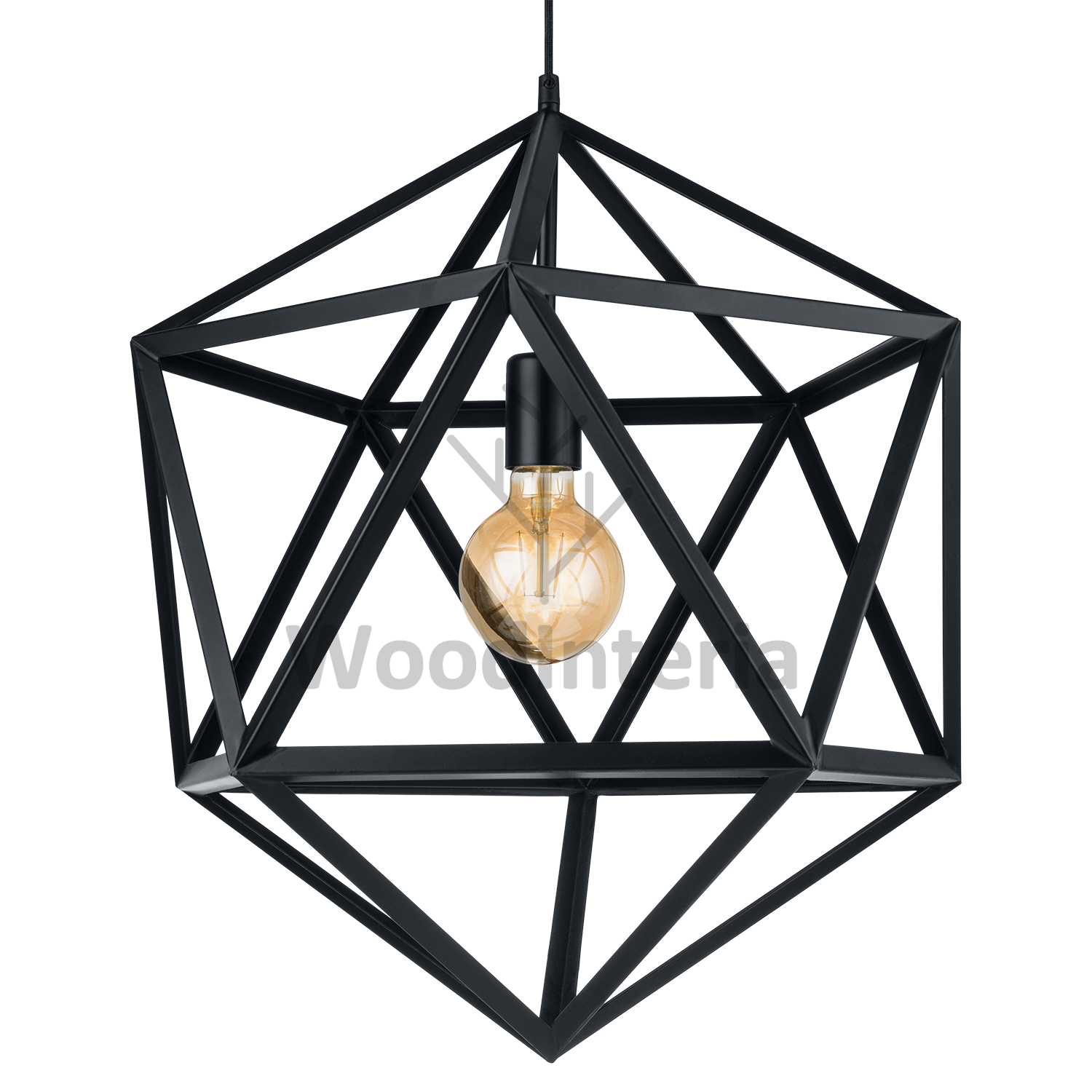 фото подвесной светильник fullerene black в скандинавском интерьере лофт эко | WoodInteria